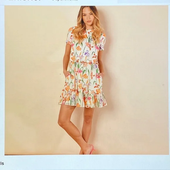 Fairy Core Colorful Blooms Floral Chiffon Skirt Mini Dress Size Small - Picture 3 of 12